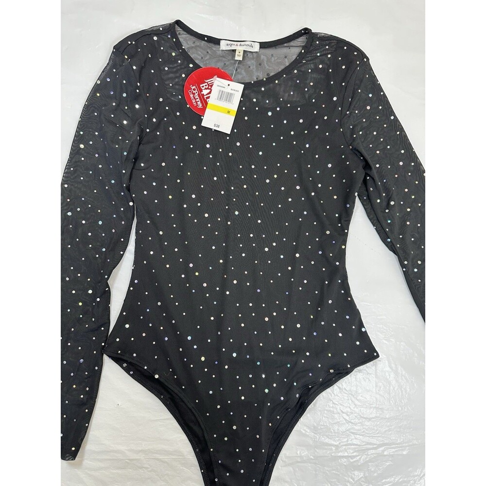 Sugar Diamonds Bodysuit With Sequins Size M A2